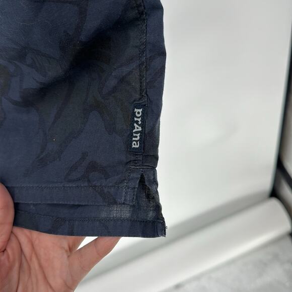 Prana Caplan shirt muted tropical print button down short sleeve cotton size XL - Picture 6 of 8